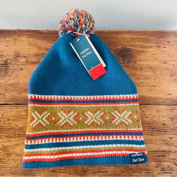 NWT Burton x Fat Tire Colorful Toboggan Beanie Unisex - Picture 2 of 3